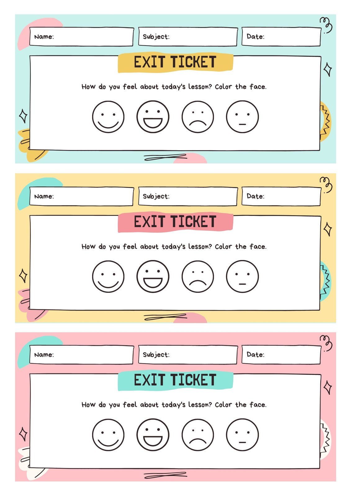 free printable exit ticket templates you can customize canva