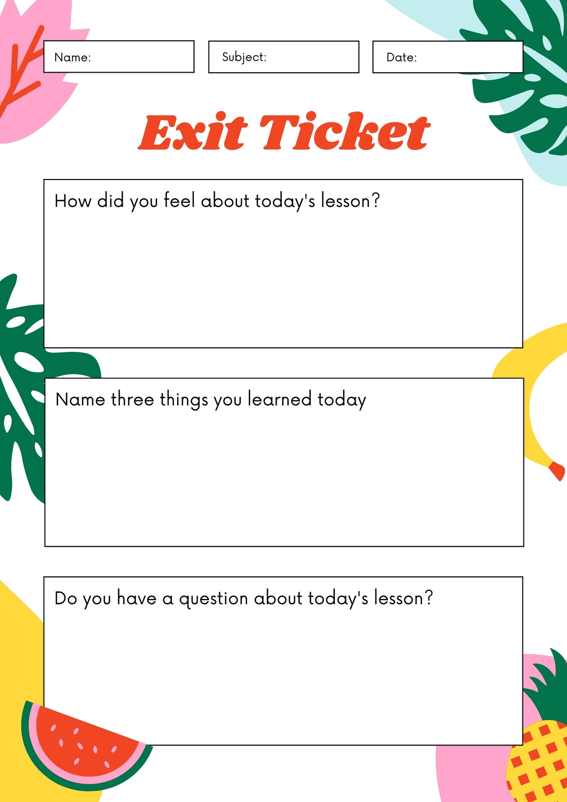 free printable exit ticket templates you can customize canva