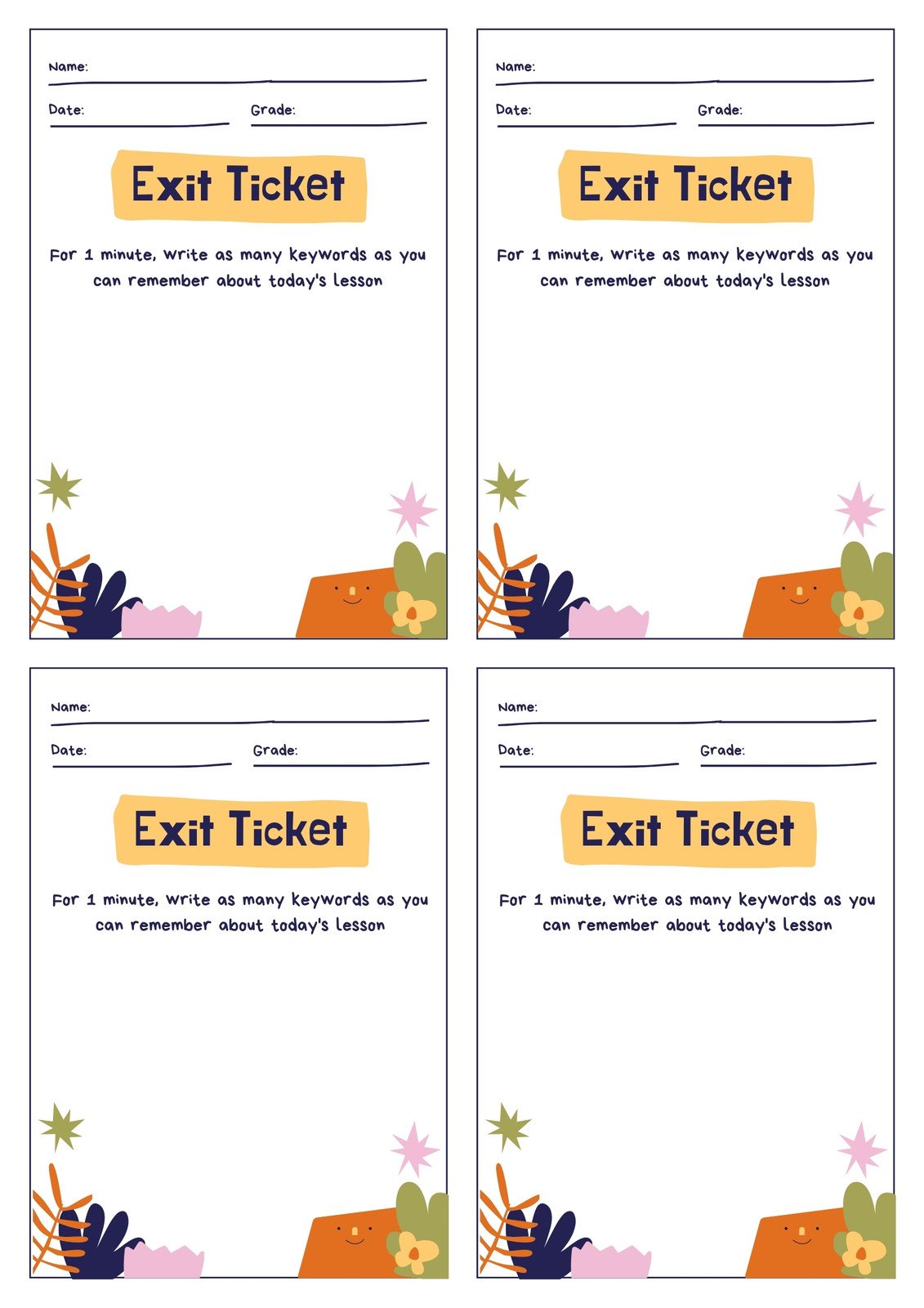 Download Exit Ticket Template For Free Formtemplate vrogue co