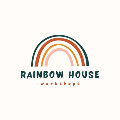 Premade Logo Design Rainbow Logo Pastel Cute Logo - Etsy