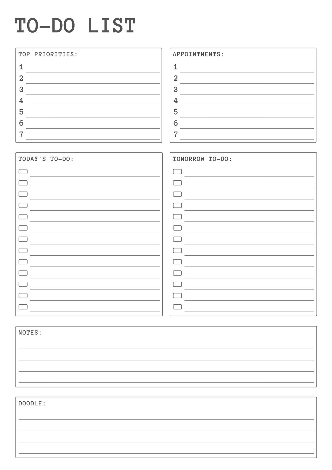 Printable To Do Lists For Work