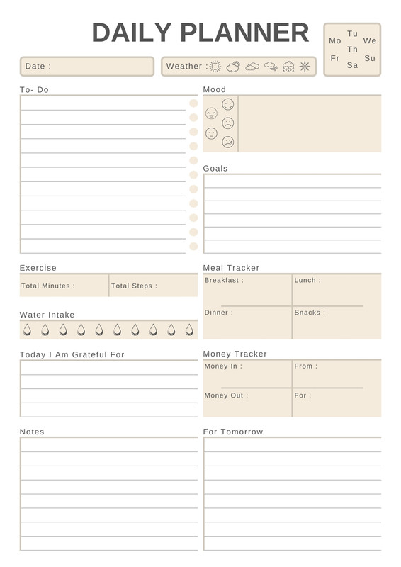 Free daily planner templates to customize | Canva