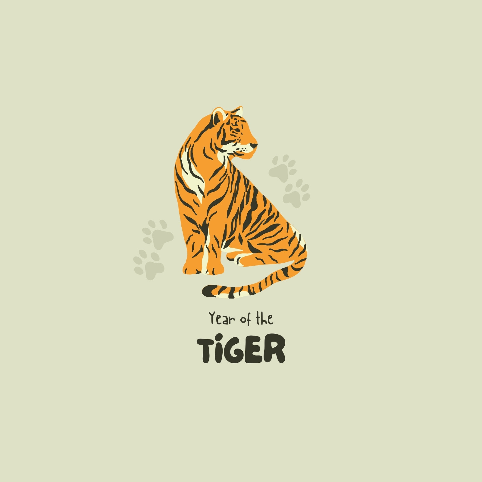 Mascot cute orange white and black tiger