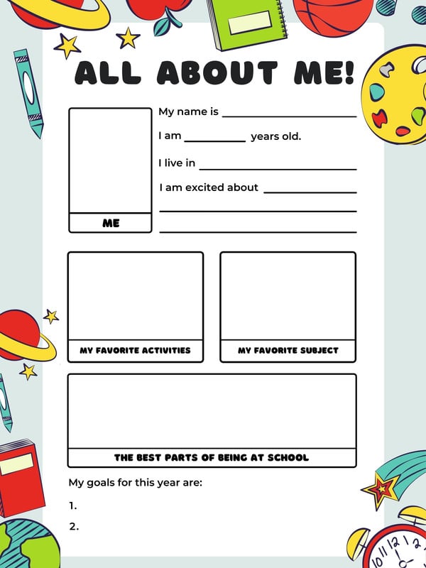 Free all about me poster templates to edit online Canva