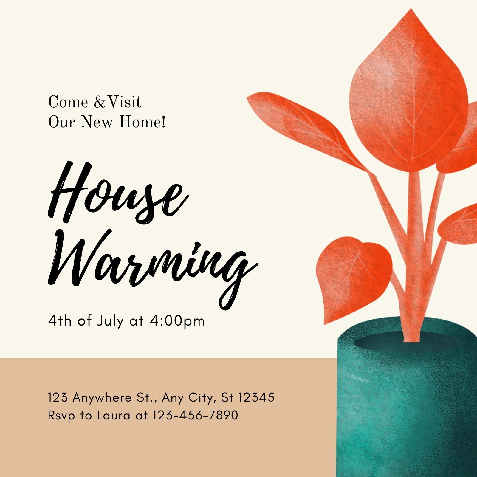 House Warming Invitation Card For Social Media