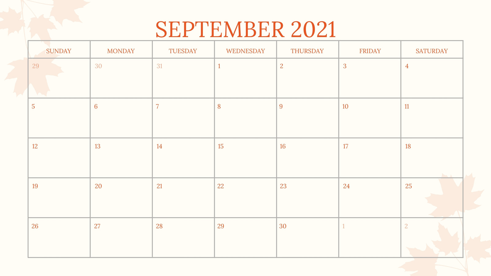 calendar template for mac