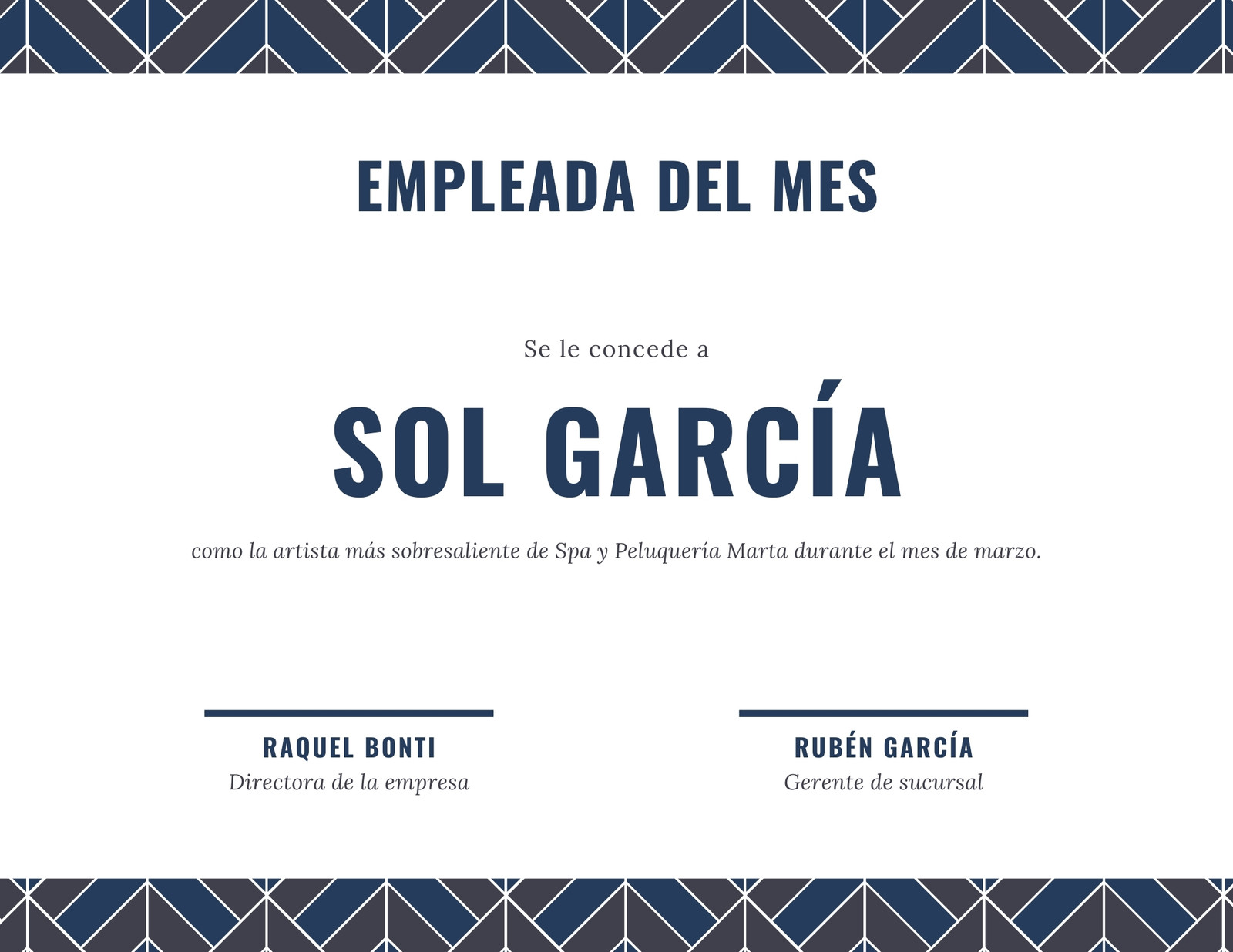 Plantillas De Certificados De Empleado Del Mes Canva