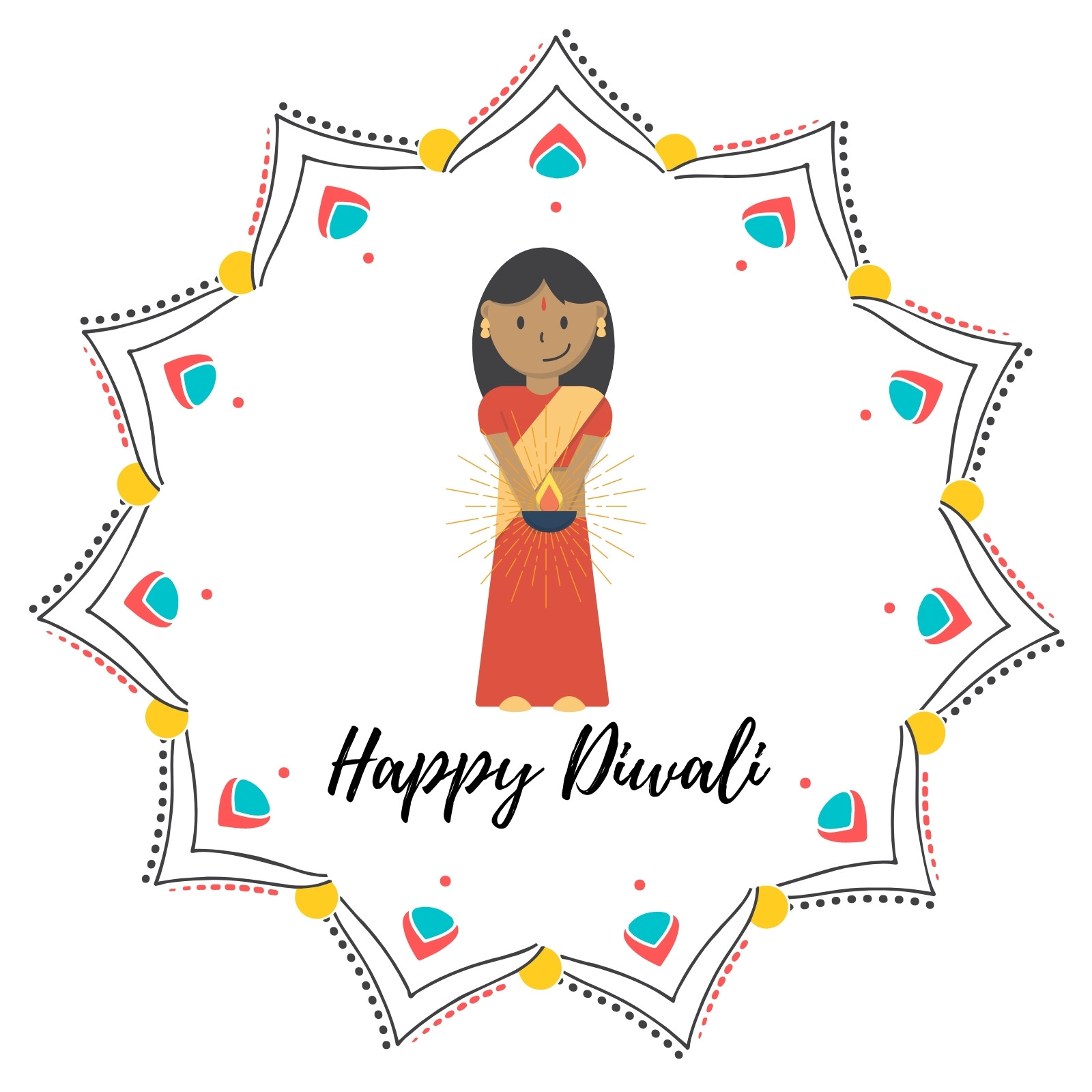Colorful Diwali Drawing PNG Transparent Images Free Download | Vector Files  | Pngtree