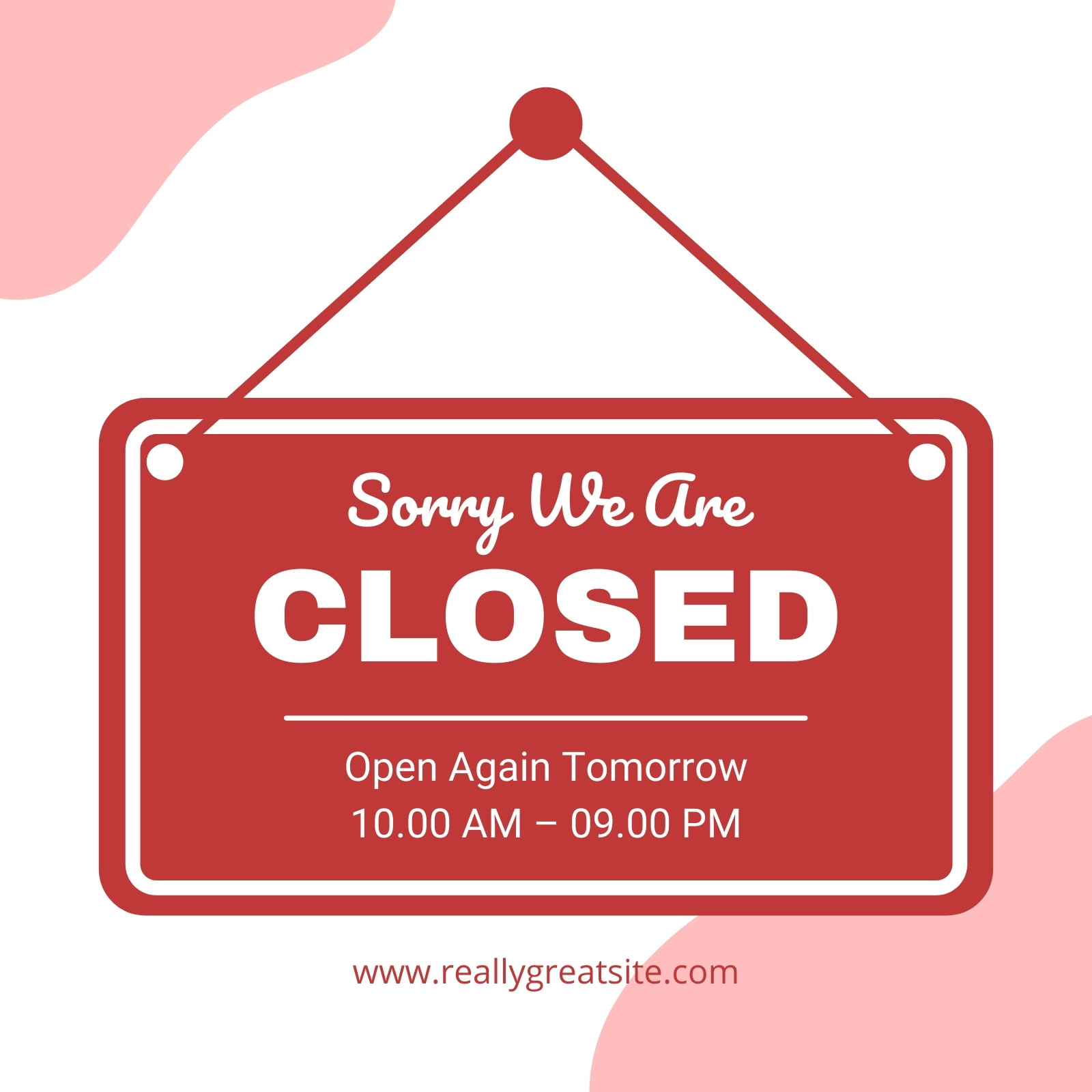 Closed Sign Template