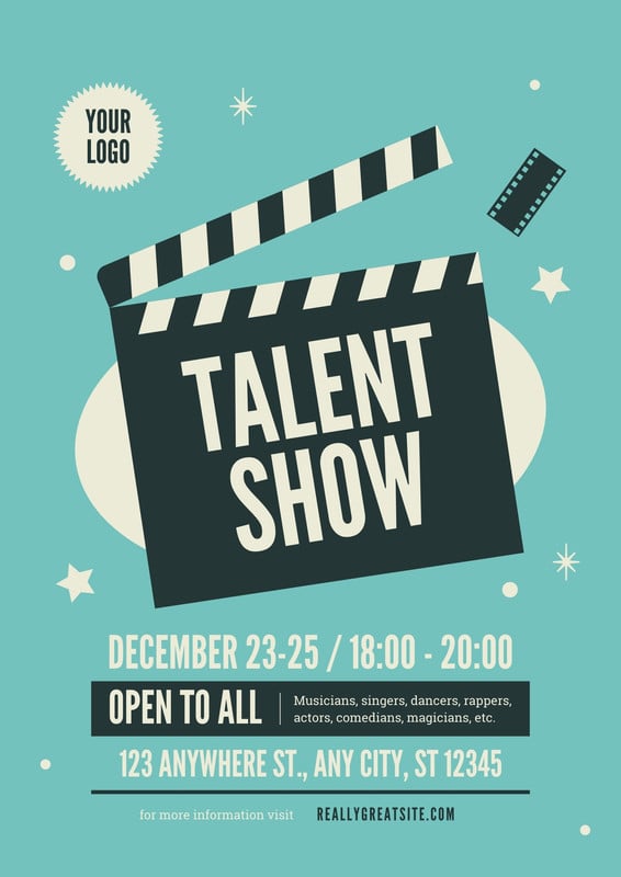free-printable-customizable-talent-show-flyer-templates-canva