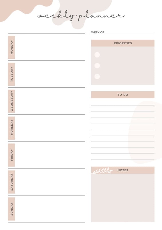 Page 2 - Free, printable planner templates to customize | Canva