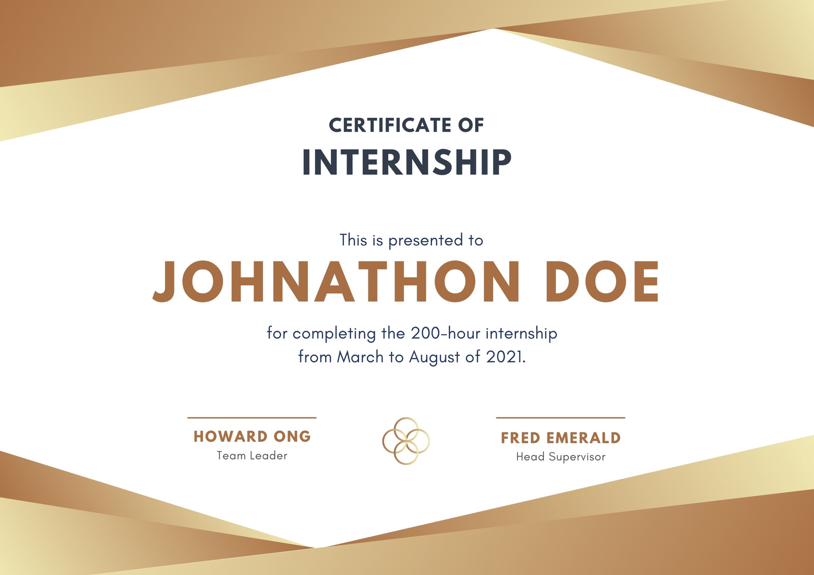 Internship Certificate Design