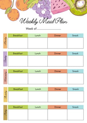 Customize 297+ Weekly Menu Templates Online - Canva