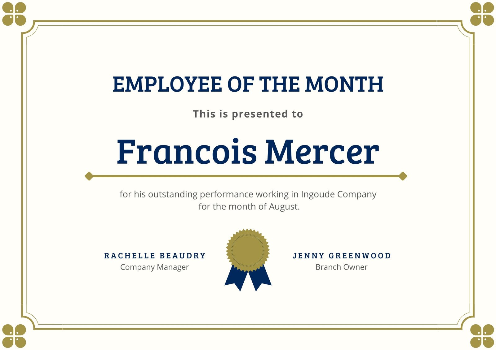 Free printable employee of the month certificate templates  Canva With Teacher Of The Month Certificate Template