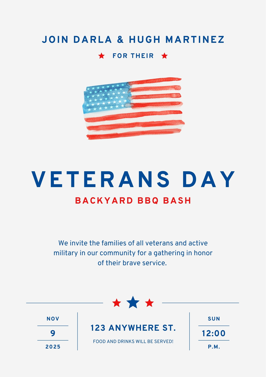Free custom printable Veterans Day poster templates