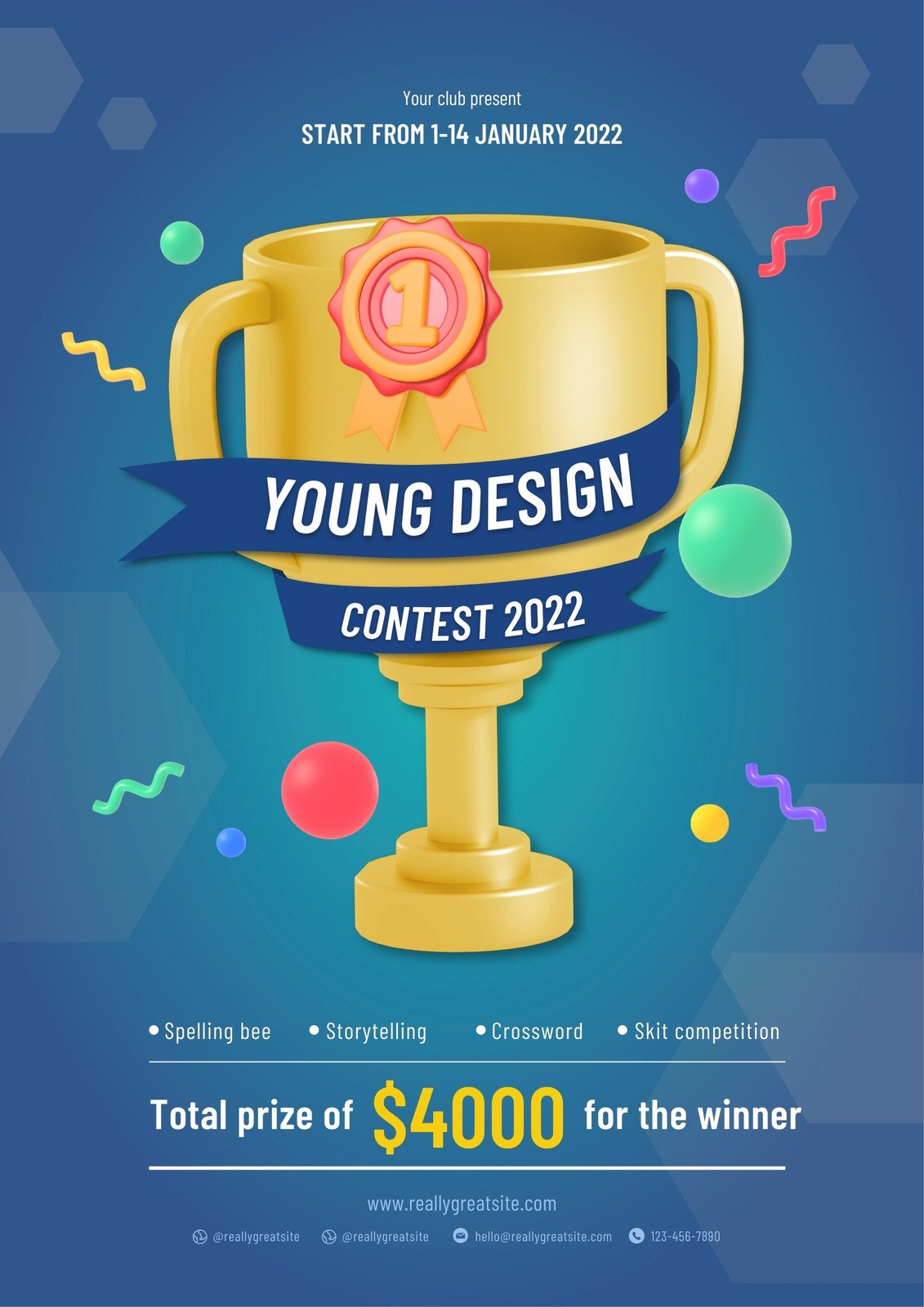 Blue Design Contest Poster