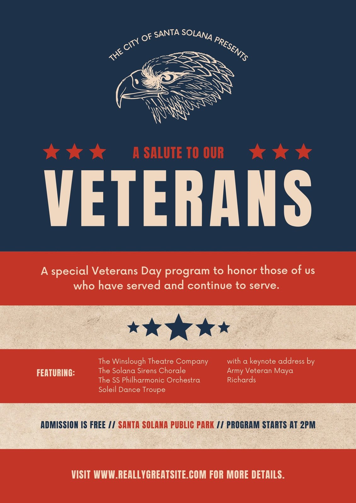 Free custom printable Veterans Day poster templates