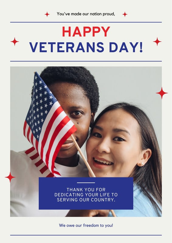 Free custom printable Veterans Day poster templates Canva