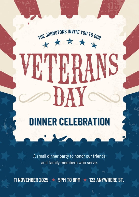 Premium Vector  Veterans day poster design