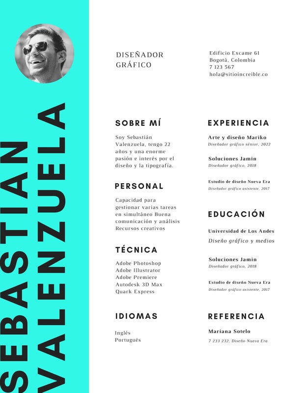 Plantillas de hojas de vida para diseñador gráfico gratis Canva