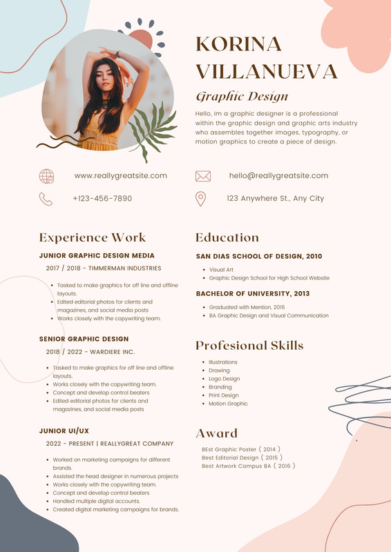 Free, custom printable graphic design resume templates | Canva