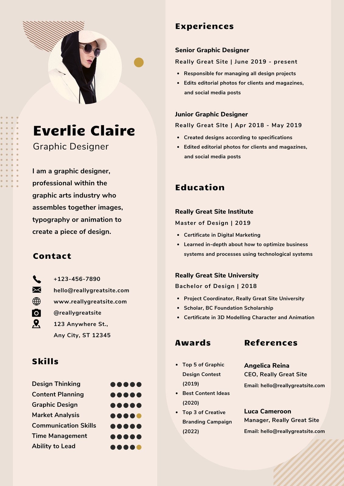 Free, custom printable graphic design resume templates | Canva