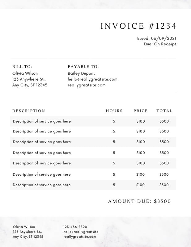 Free printable, customizable service invoice templates | Canva