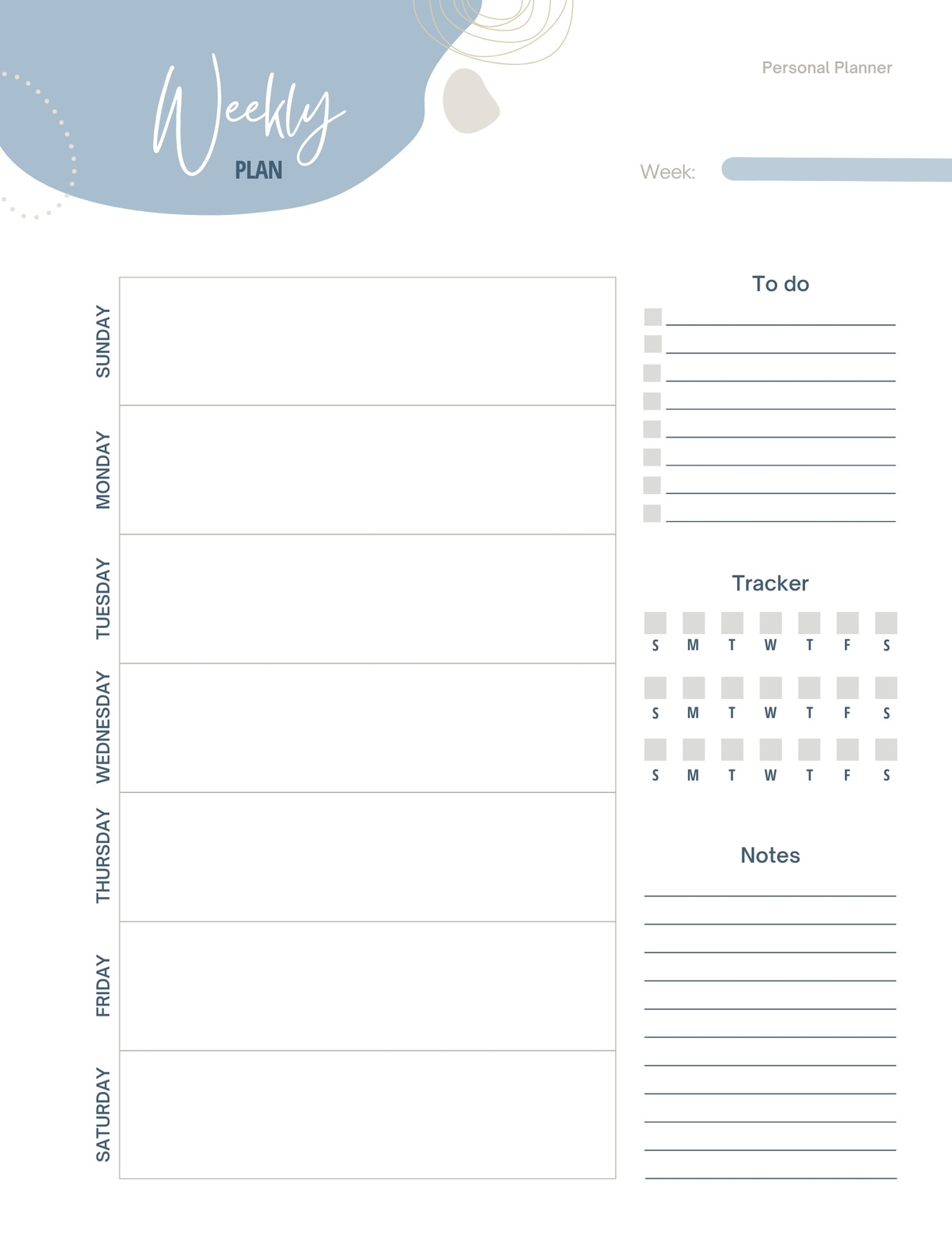 Page 6 - Free, printable planner templates to customize | Canva