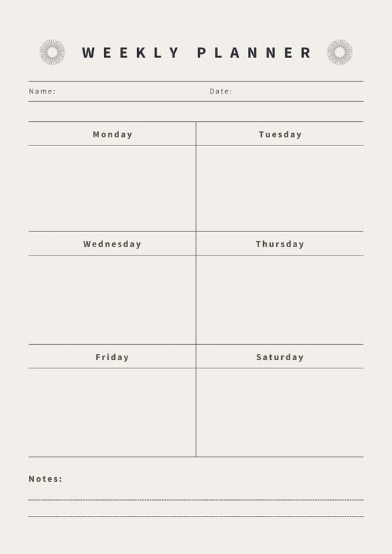 Free and customizable weekly planner templates Canva