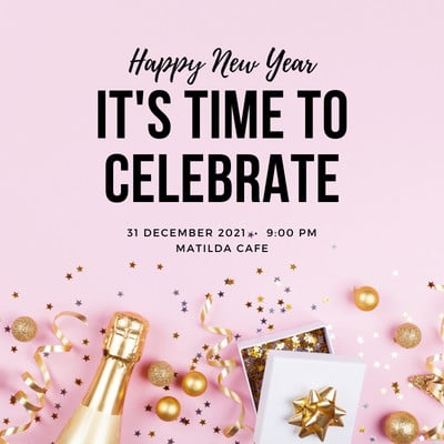 Happy New Year Party Invitation Instagram Post