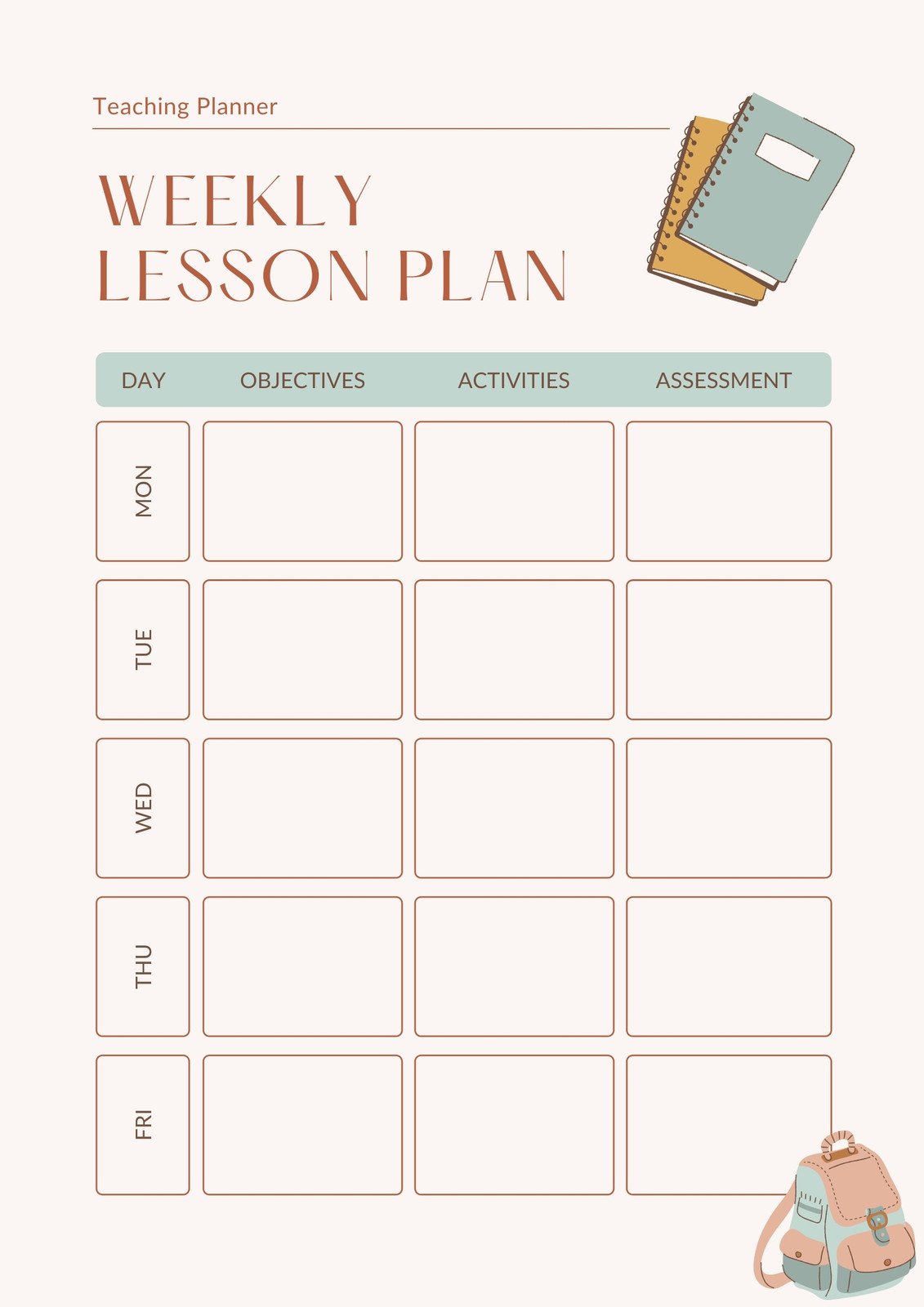 cute printable lesson planner