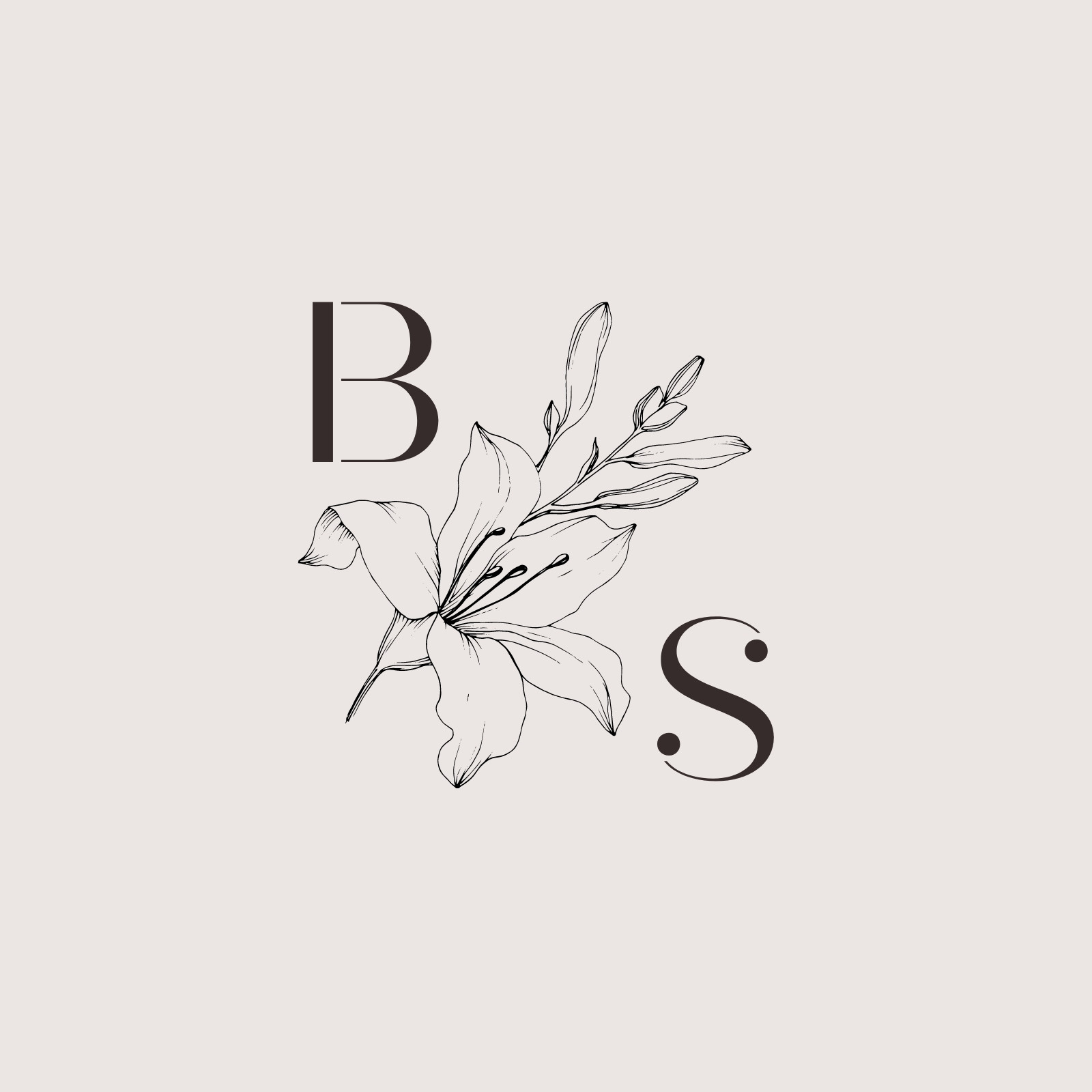 Letter B Minimalist Flower Logo