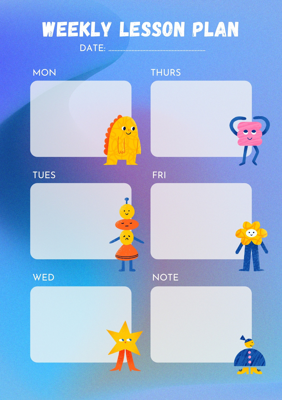 Free, printable, customizable toddler lesson plan templates | Canva