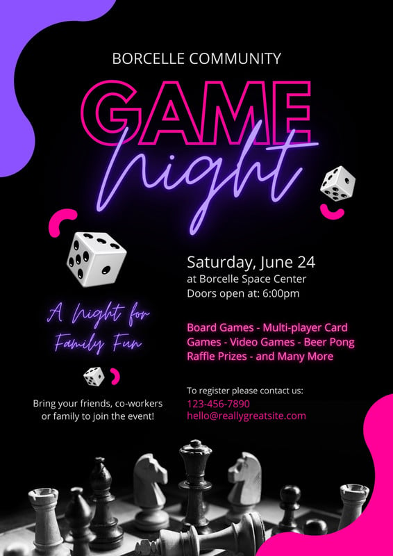 church game night flyer