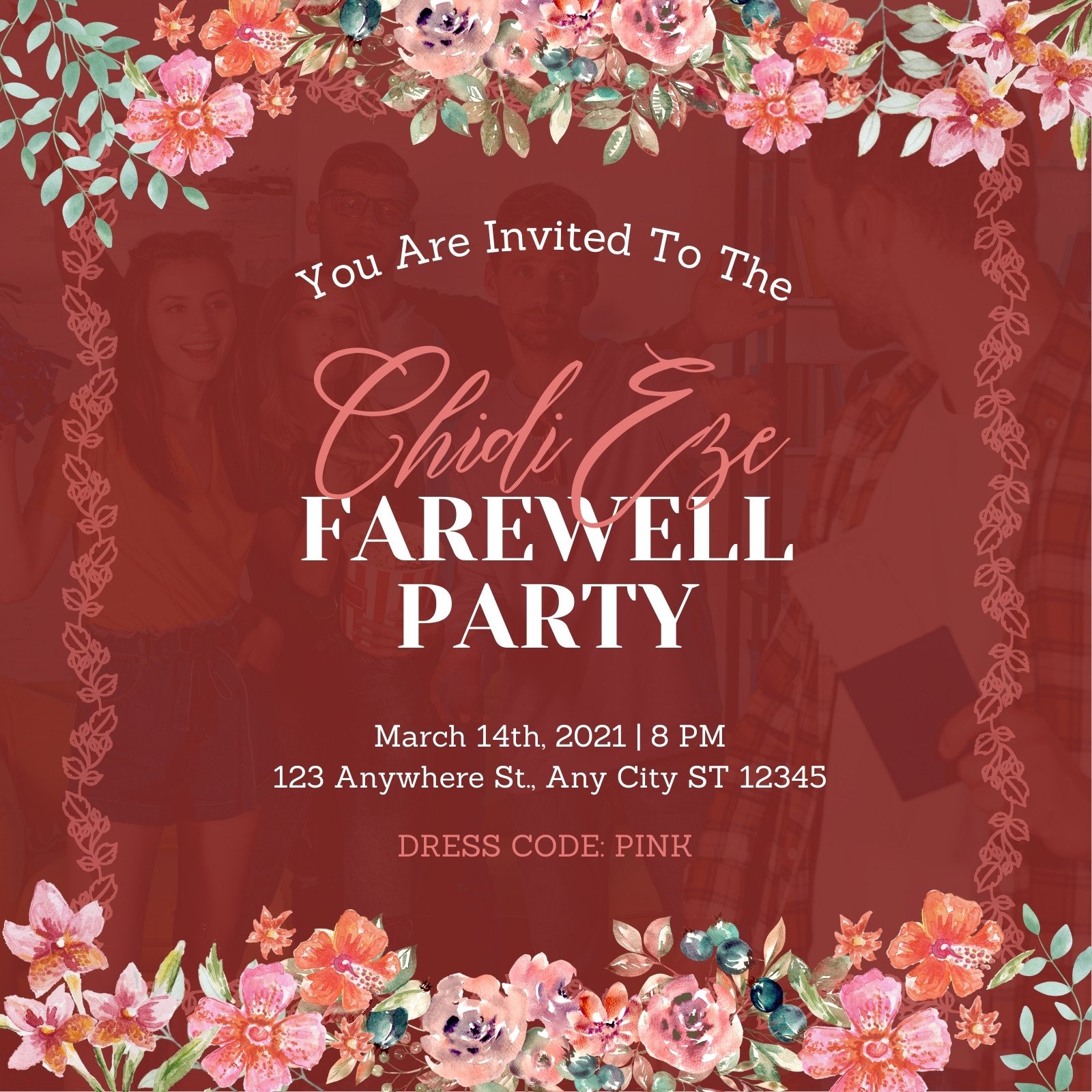 Free custom printable farewell party invitation templates  Canva Inside Farewell Invitation Card Template