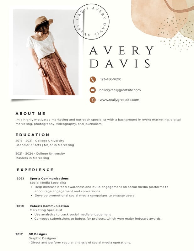 Free Printable Customizable College Resume Templates Canva