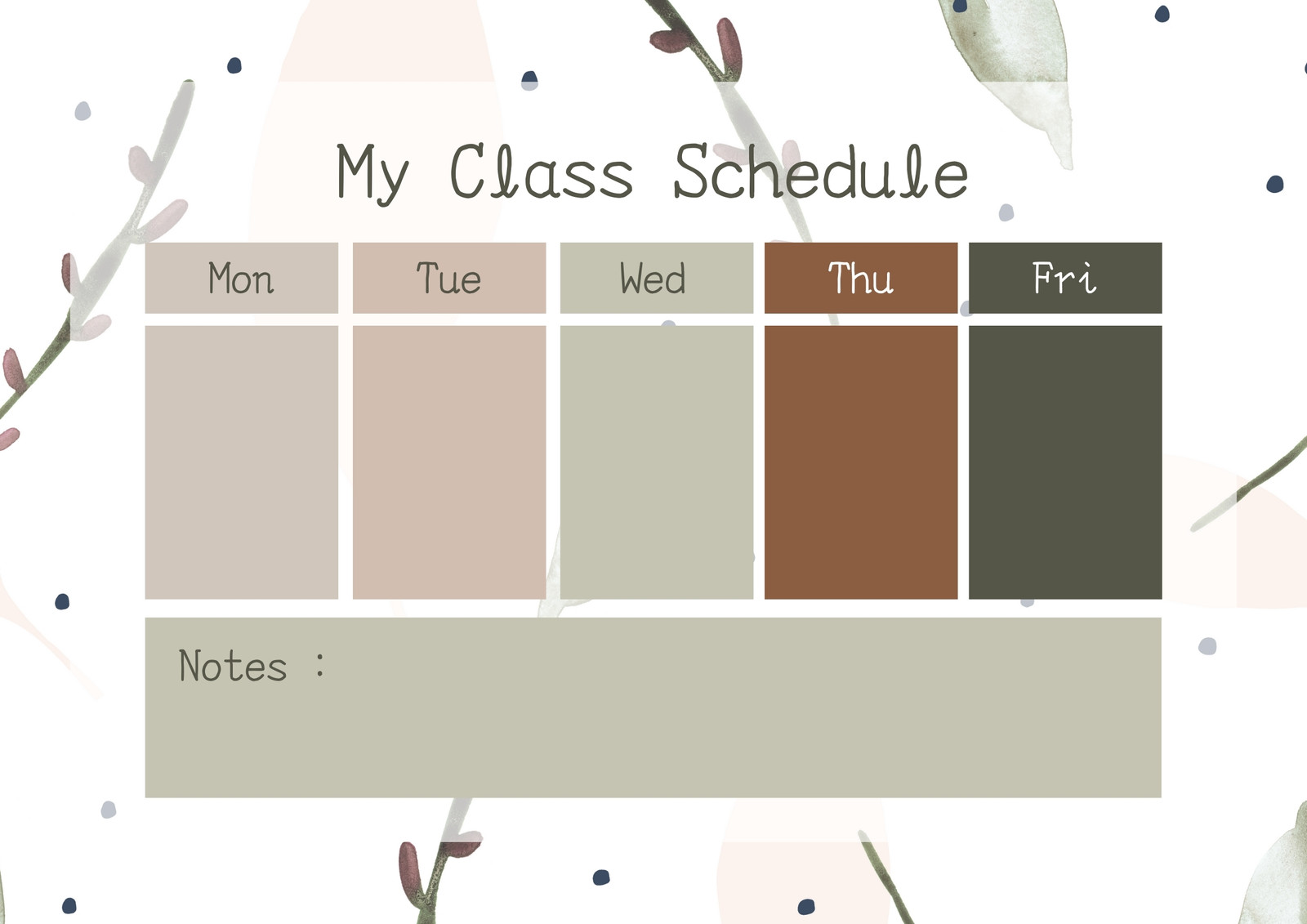 Free printable class schedule templates to customize