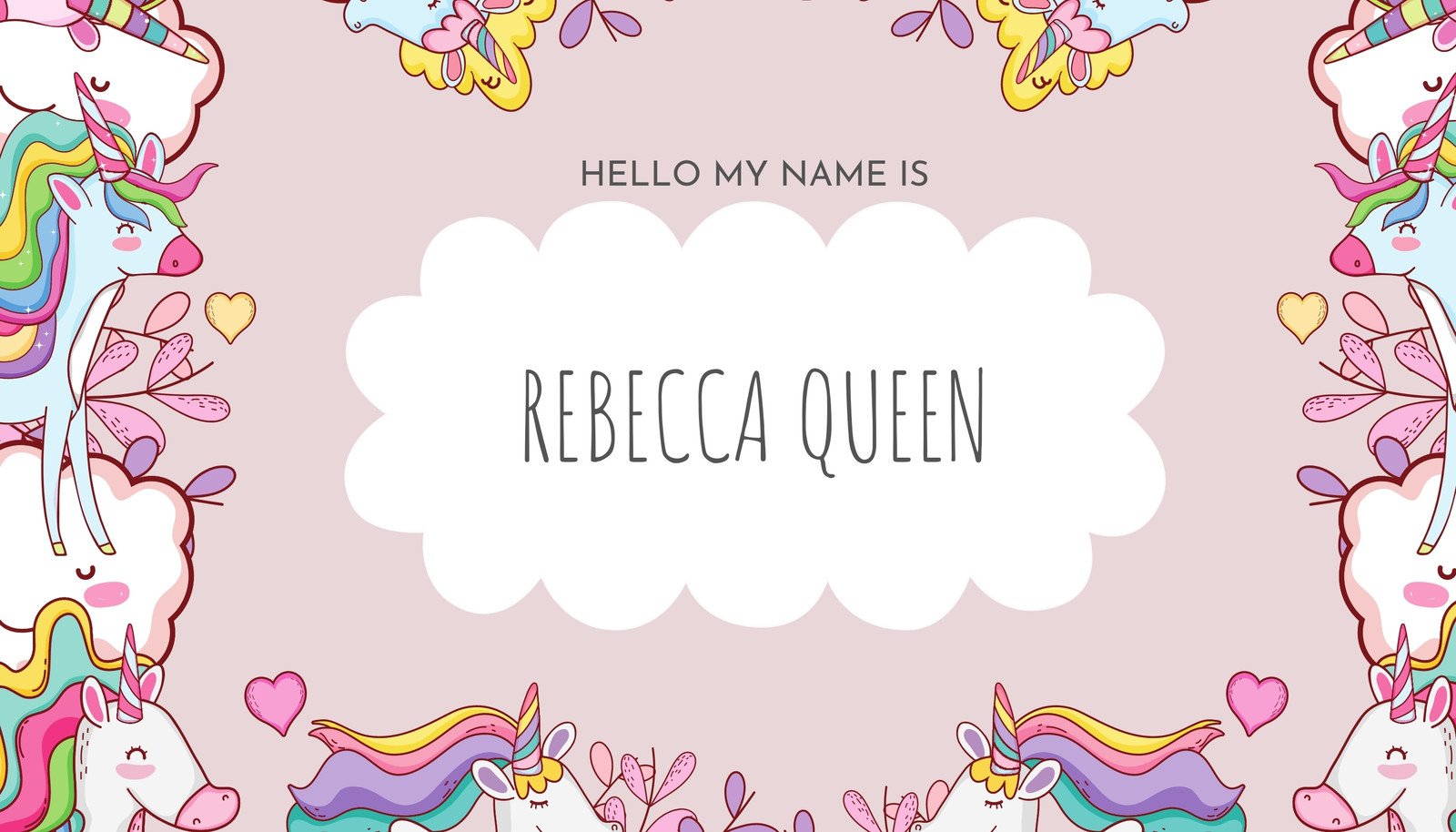 unicorn printable name tags