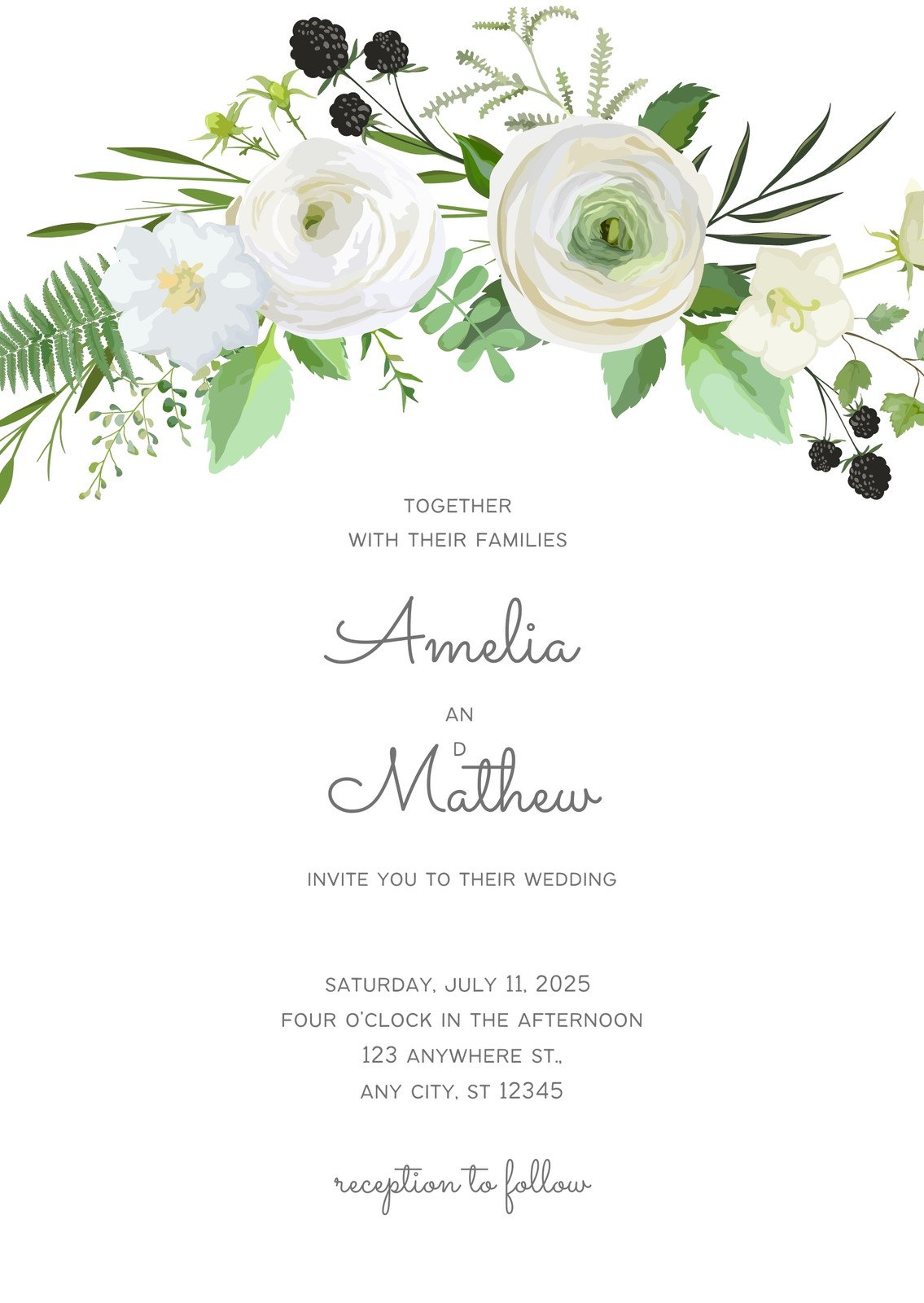 Page 4 - Custom printable Boho Wedding Invitation templates | Canva