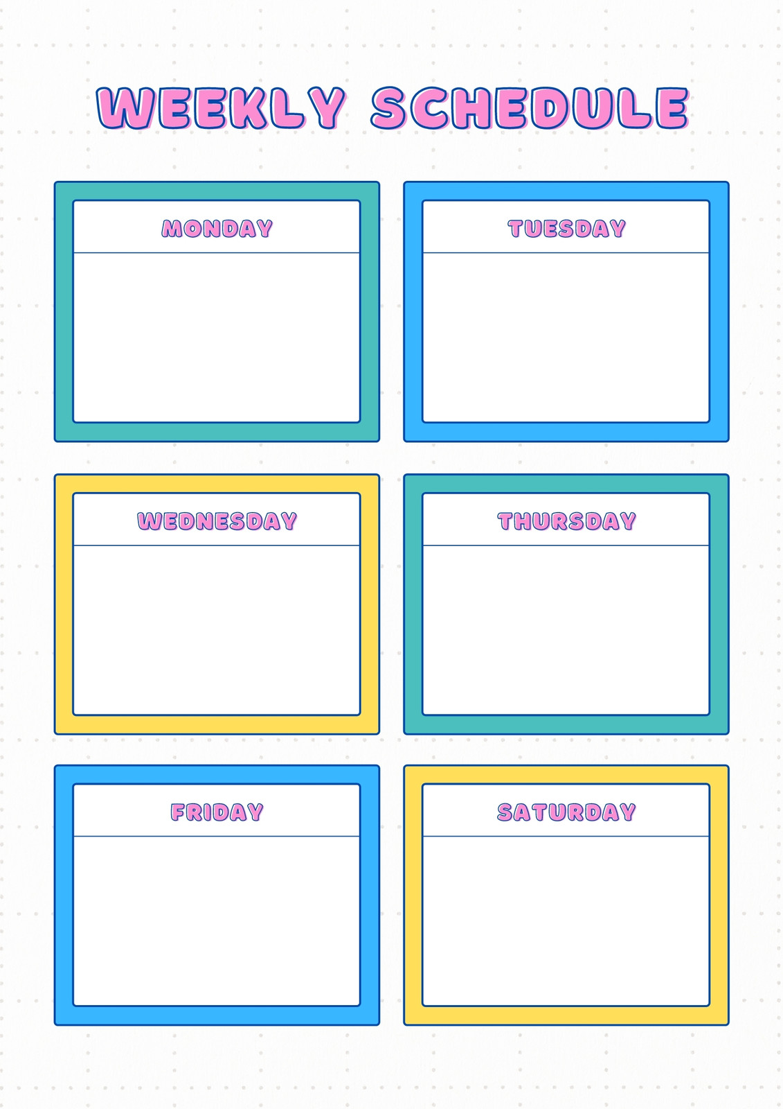 free and customizable weekly planner templates canva