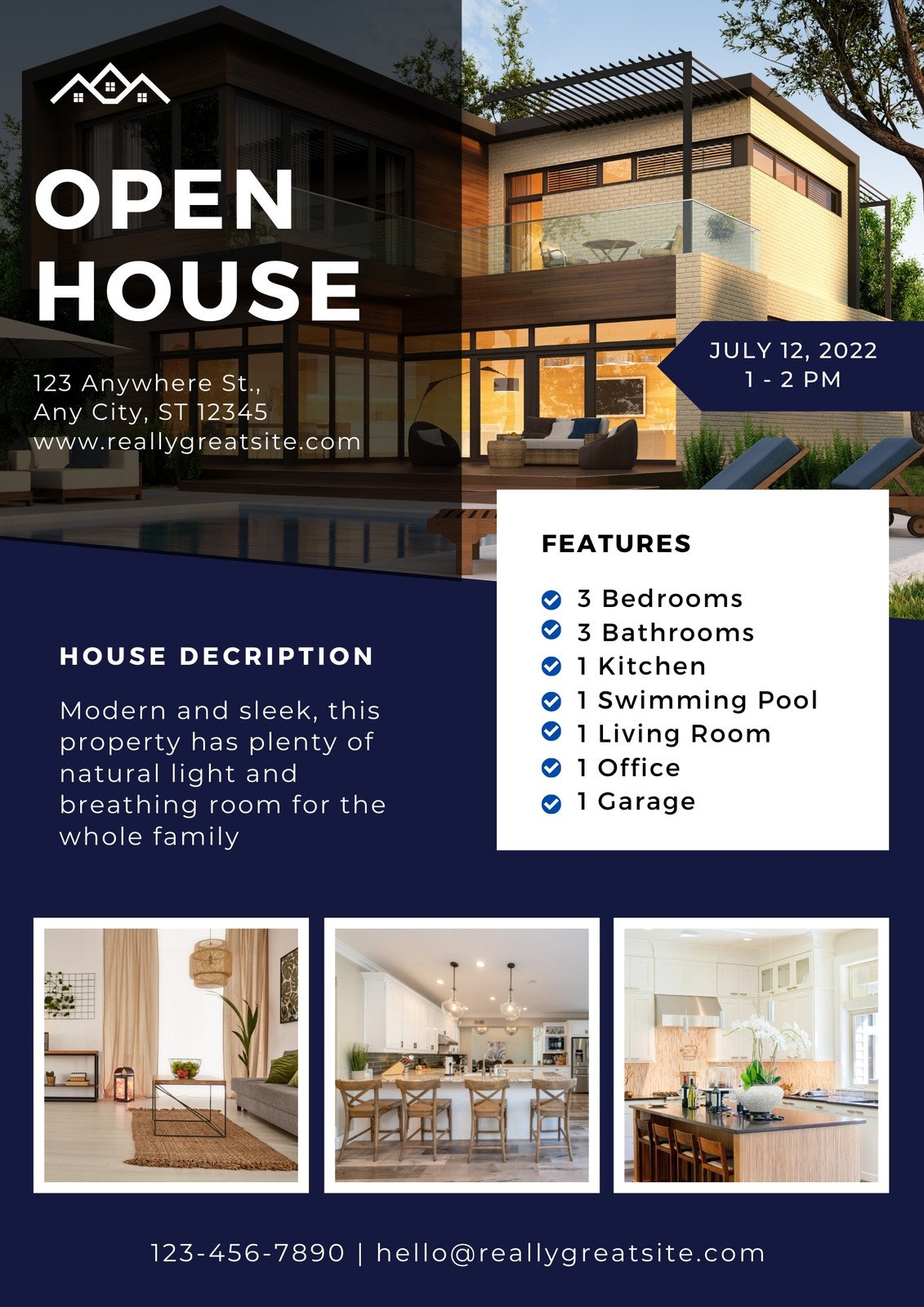 Free custom printable real estate flyer templates  Canva In Free Open House Flyer Template