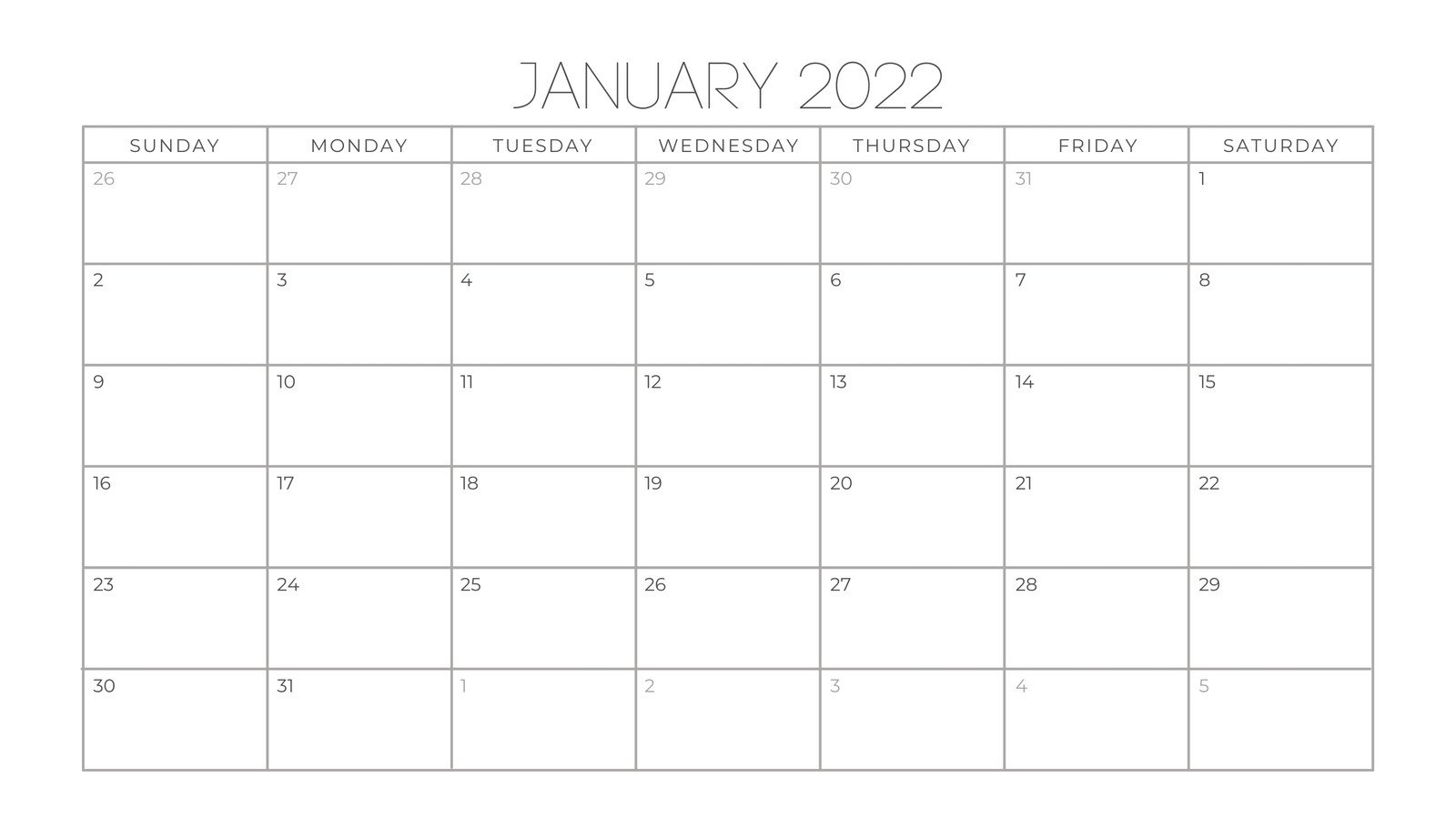 Month At A Glance Calendar 2022 Free And Customizable Calendar Templates | Canva
