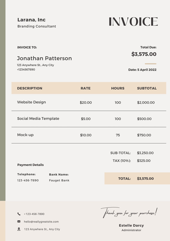 Free custom printable consulting invoice templates | Canva