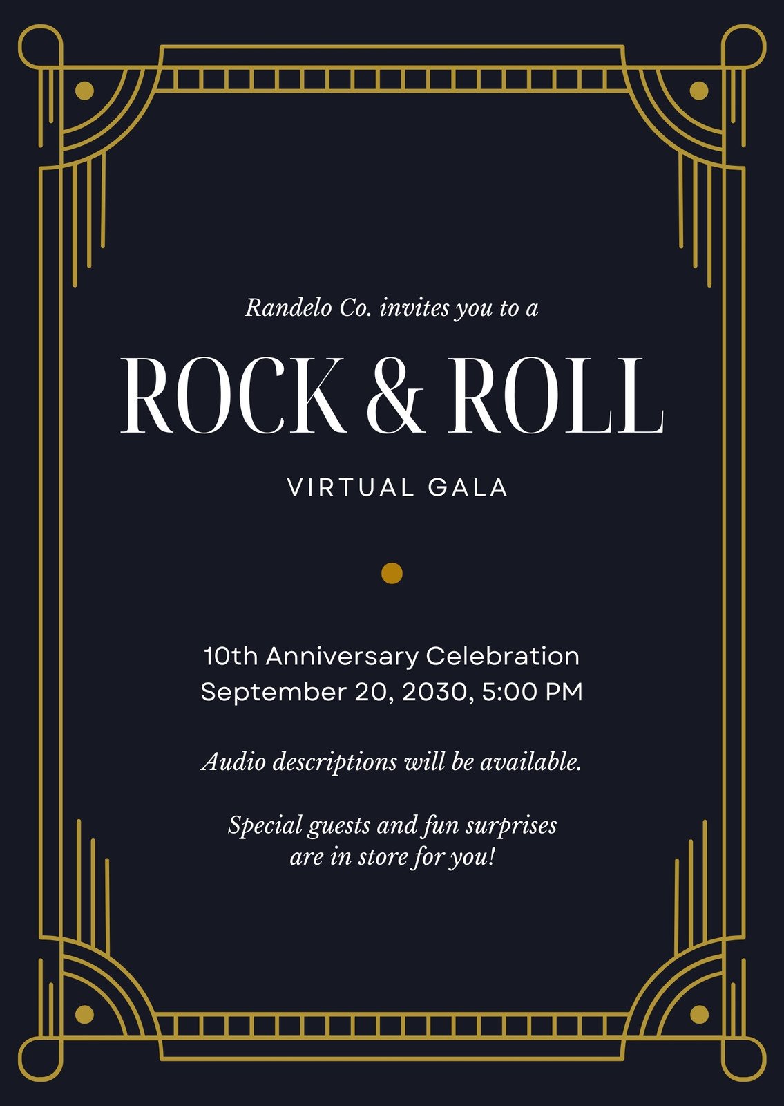 We Still Do Anniversary Invitation - Black, Cream, Gold (Simulated)