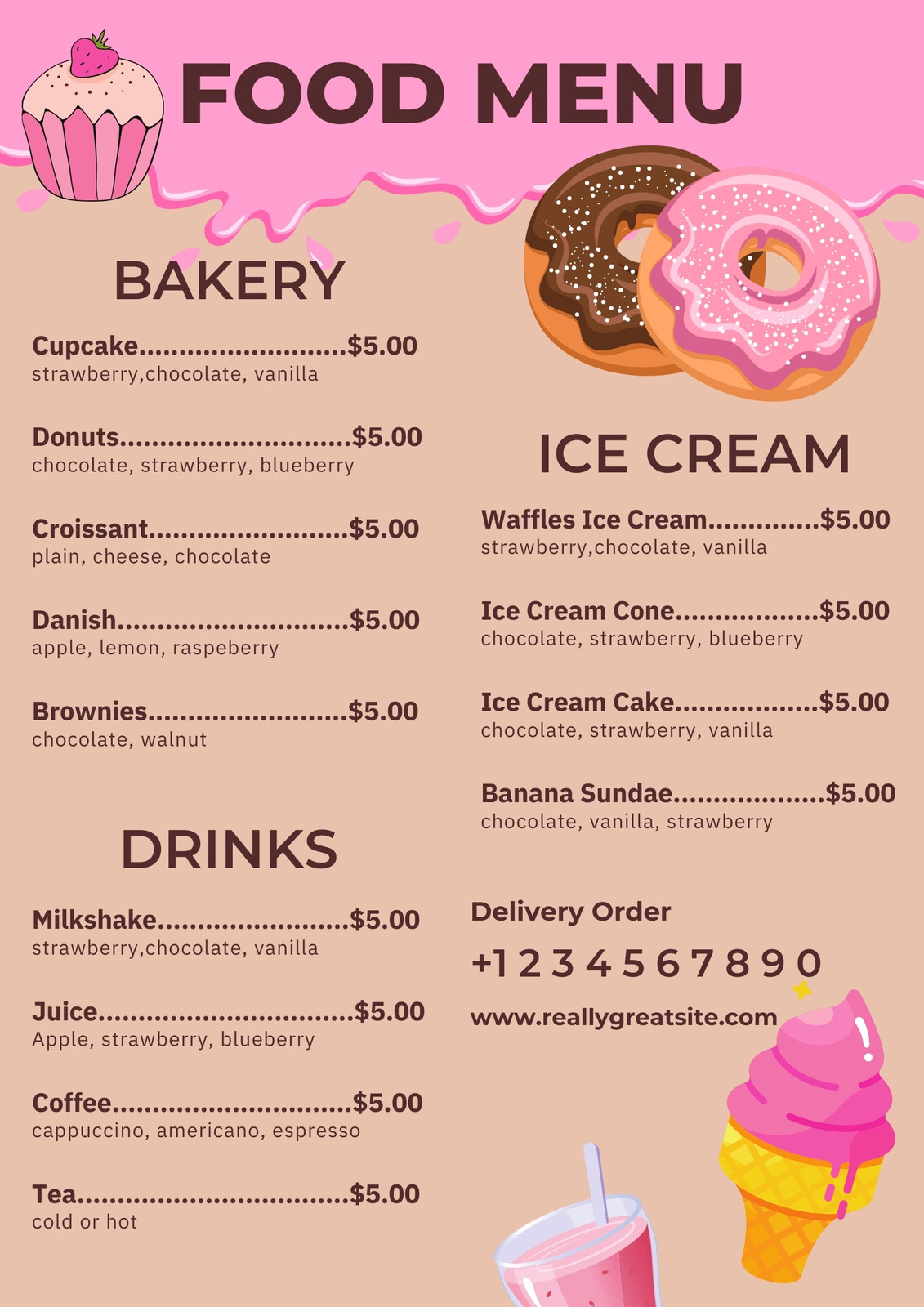 Free And Customizable Delectable Bakery Menu Templates, 41% OFF
