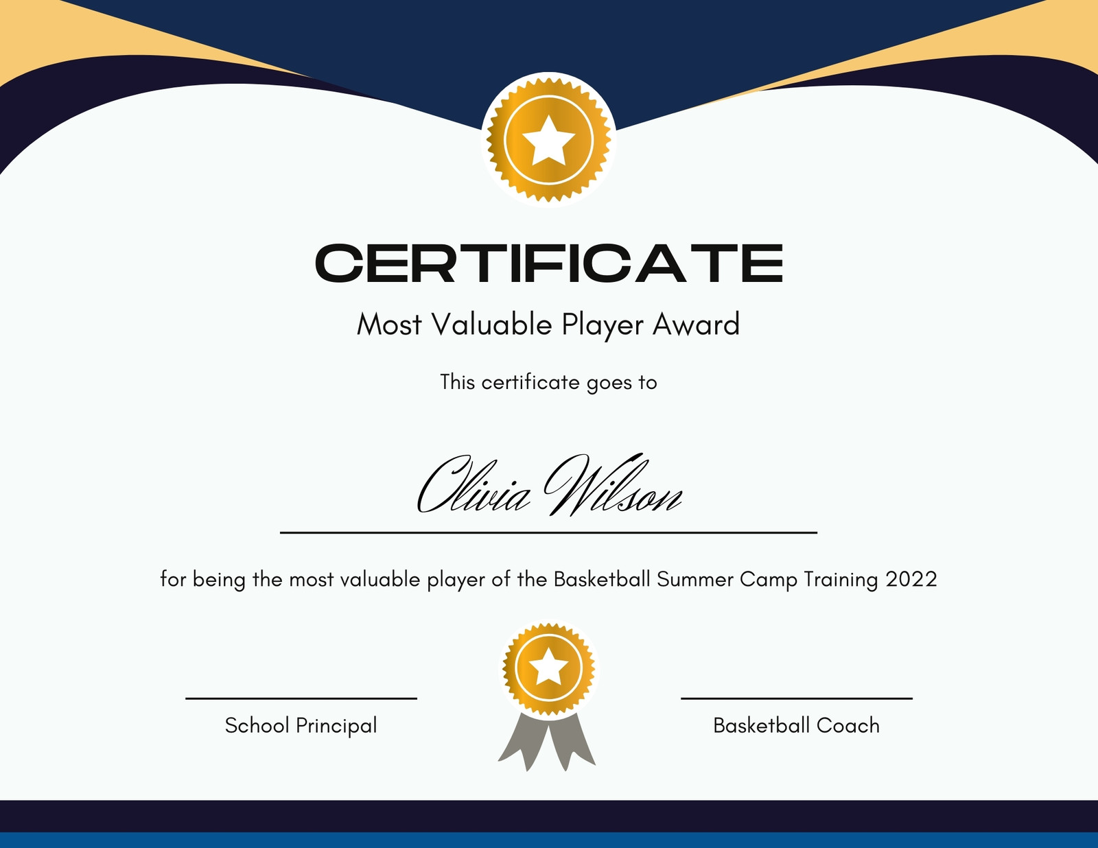 Free printable, customizable sport certificate templates  Canva Throughout Basketball Camp Certificate Template