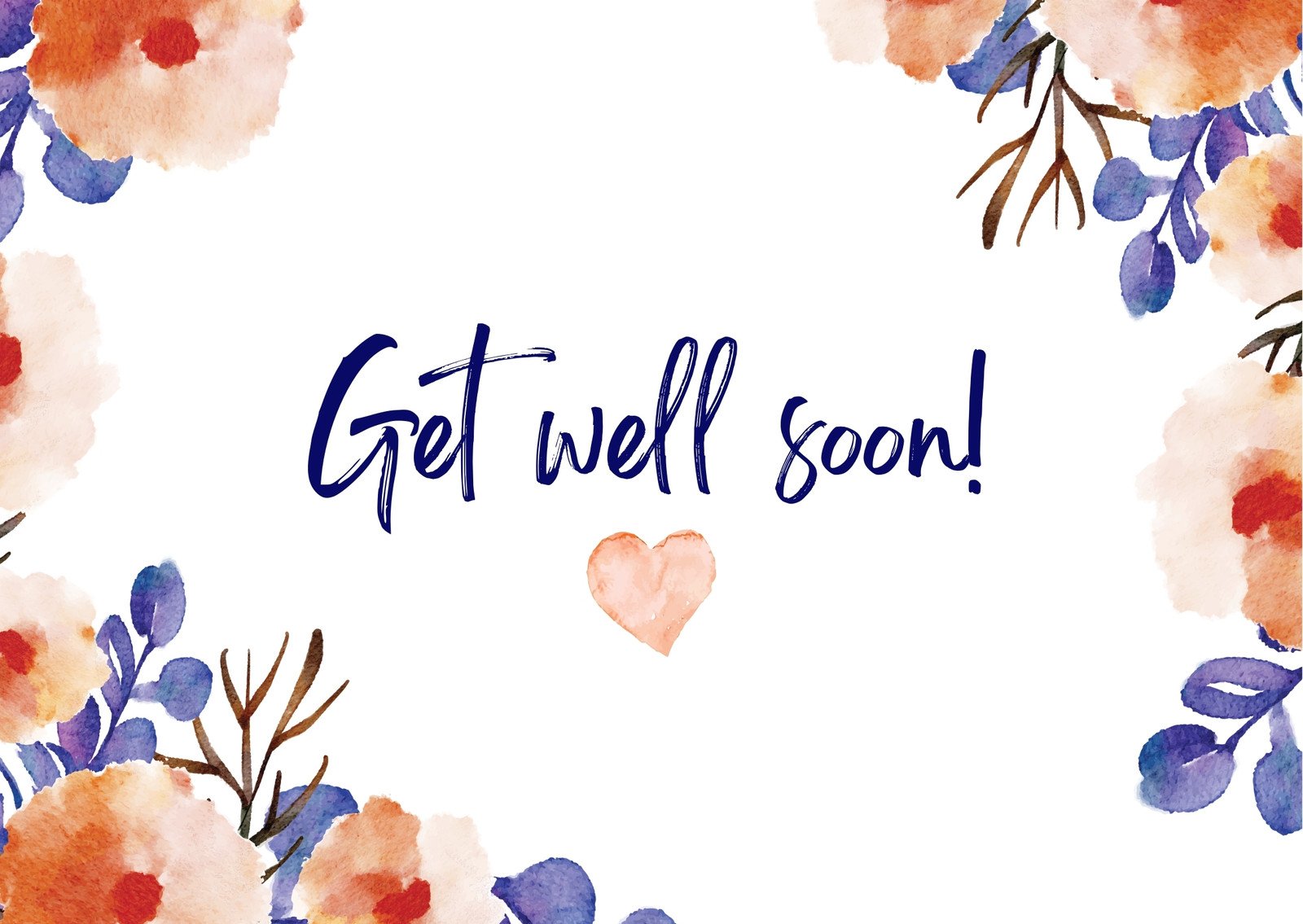Free Get Well Soon Card With Bear Illustration template
