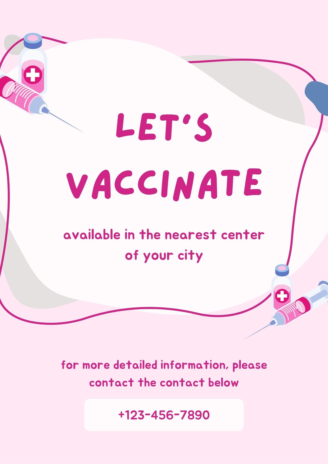 Pink Creative Vaccine Invitation Poster