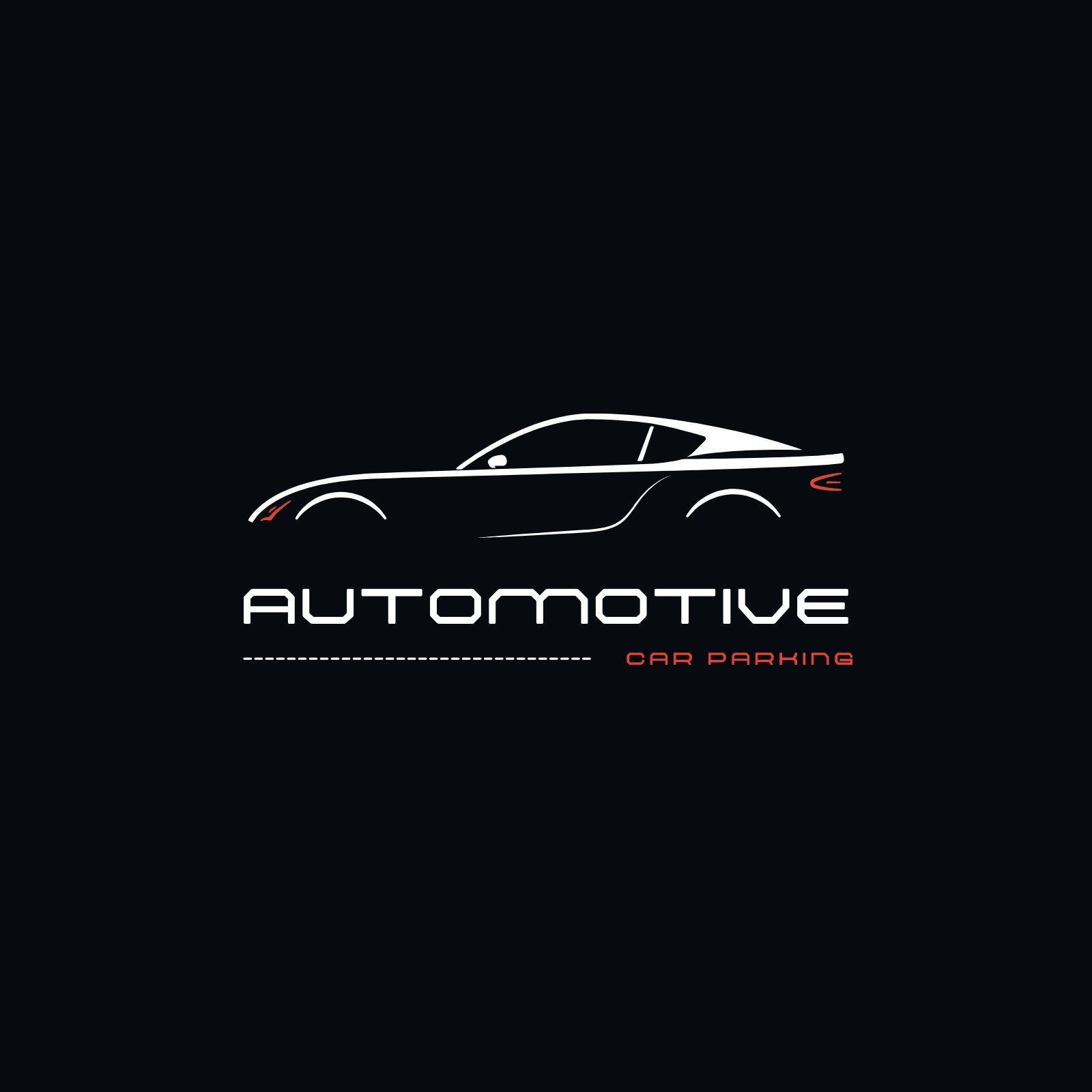 Black White Futuristic Automotive Techno Logo