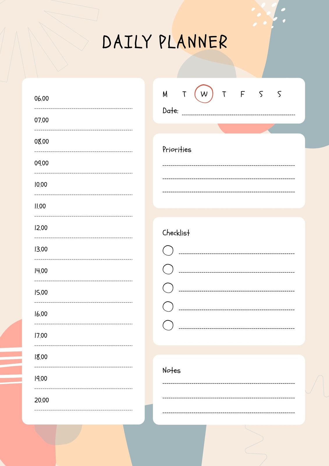 Page 15 - Free daily planner templates to customize | Canva